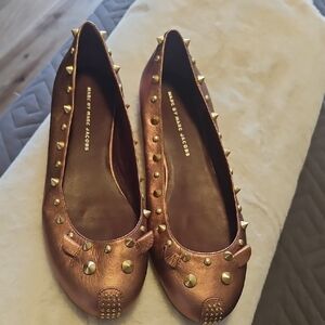 Marc by Marc Jacobs Metallic Bronze Studded Ballet Flats